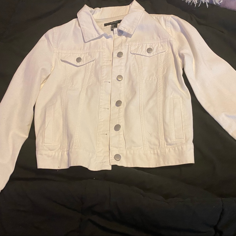 Forever 21-white denim jacket